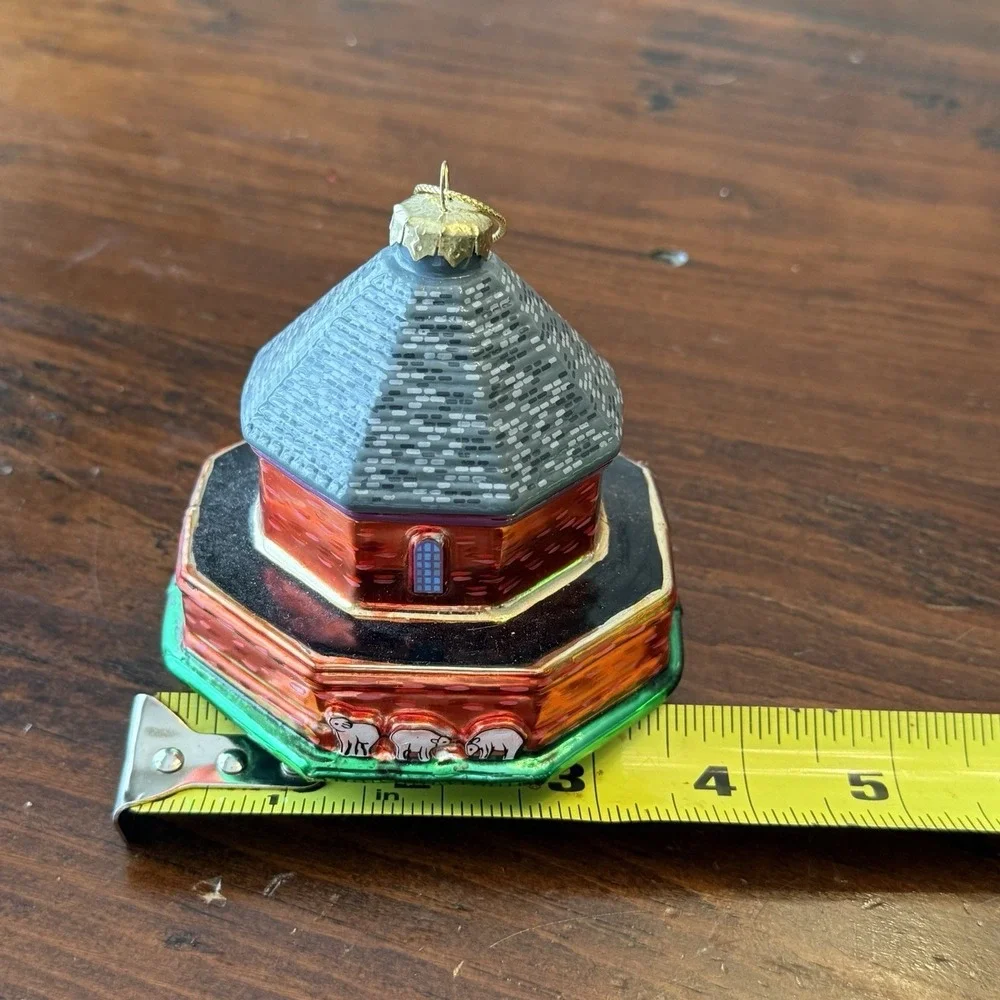 Colonial Williamsburg Powder Magazine Ornament Blown Glass Christmas Vtg‎ EUC